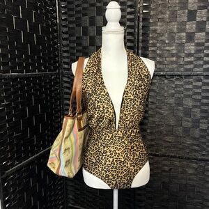 Nicole Miller Leopard Print One Piece
